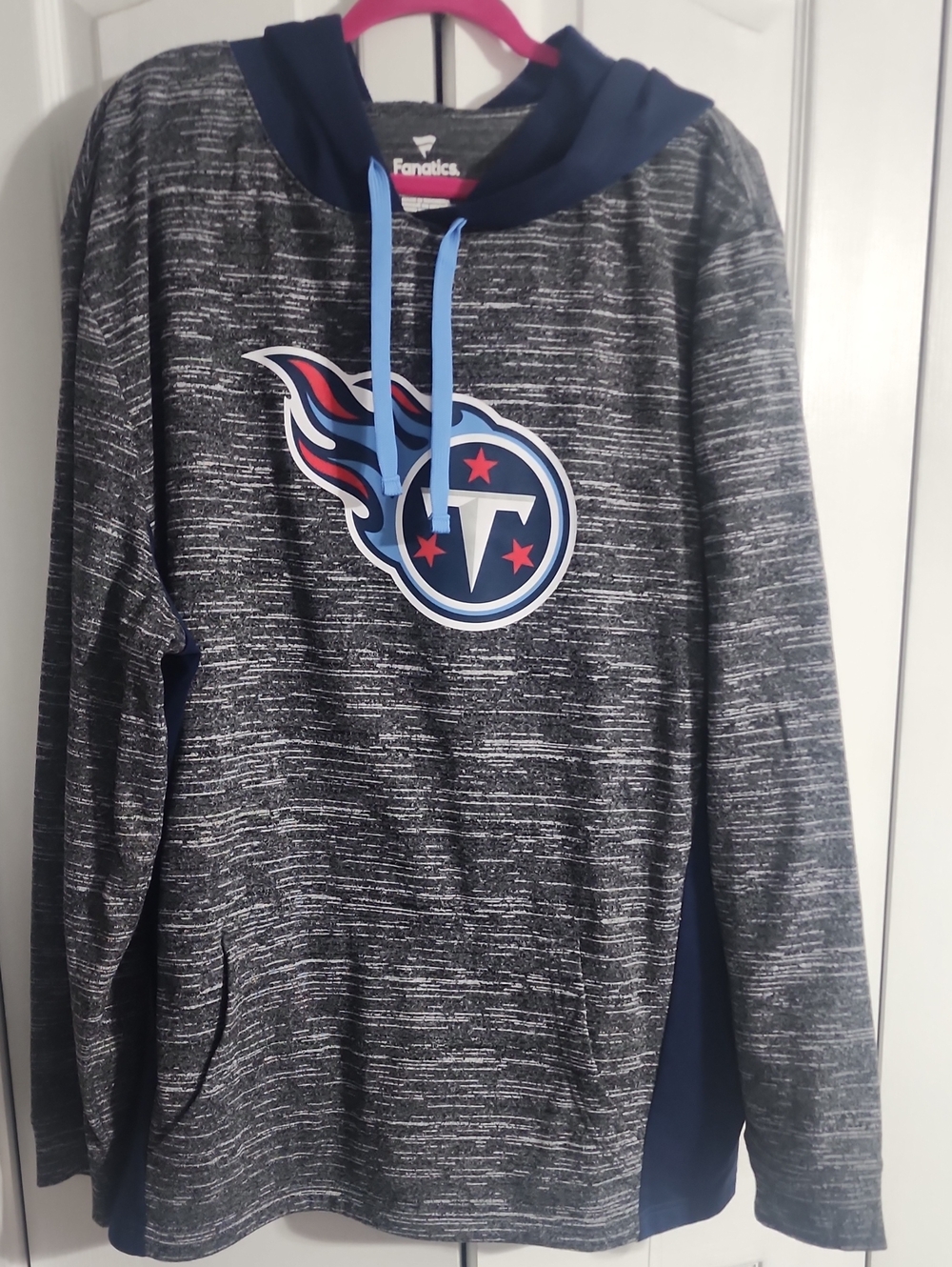Fanatics Gray Space-Dye Hoodie with Navy and Light Blue Accents